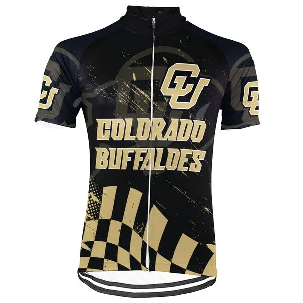 Customized Colorado Buffaloes Men's Cycling Jersey Short Sleeve