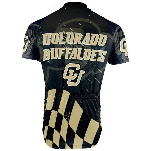 Customized Colorado Buffaloes Men's Cycling Jersey Short Sleeve