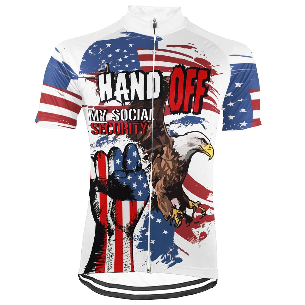 Customized Hands Off! My Social Security Men's Cycling Jersey Short Sleeve