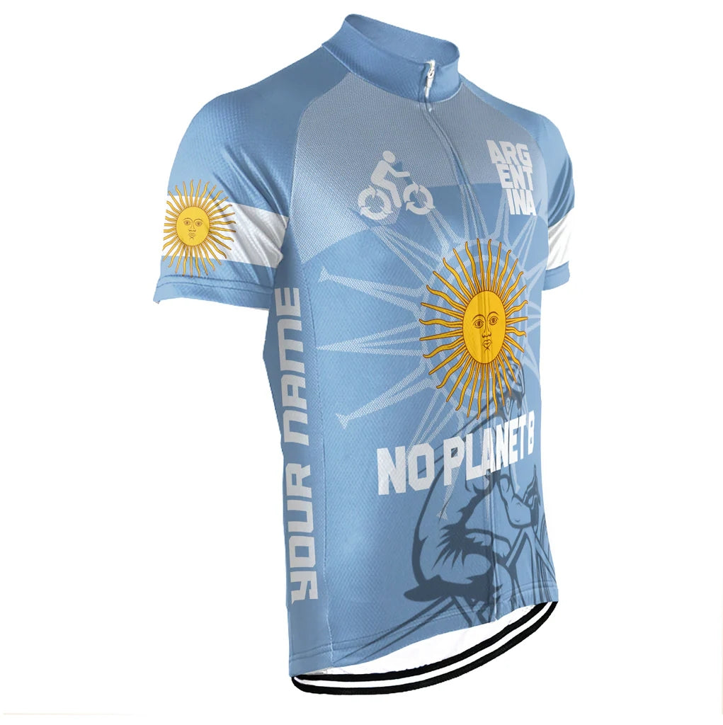 Customized Argentina Environmental Protection Save The Planet Men's Cycling Jersey Short Sleeve