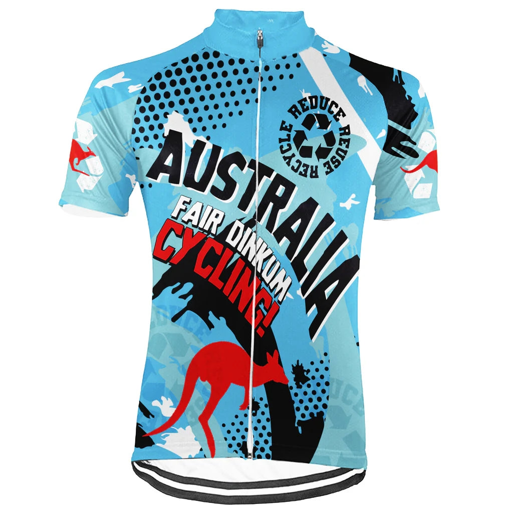 Customized Australia Environmental Protection Save The Planet Men's Cycling Jersey Short Sleeve