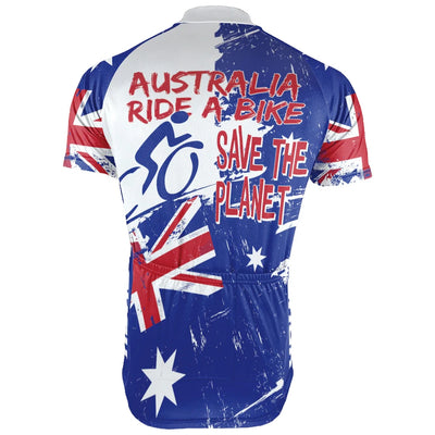 Customized Australia Environmental Protection Save The Planet Men's Cycling Jersey Short Sleeve