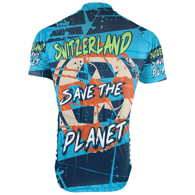 Customized Switzerland Environmental Protection Save The Planet Men's Cycling Jersey Short Sleeve