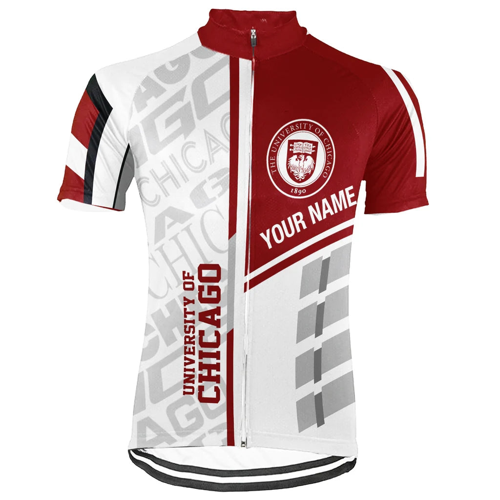 Customized Name University of Chicago Men's Cycling Jersey Short Sleeve