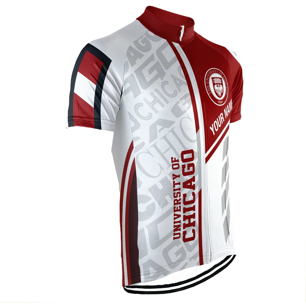 Customized Name University of Chicago Men's Cycling Jersey Short Sleeve