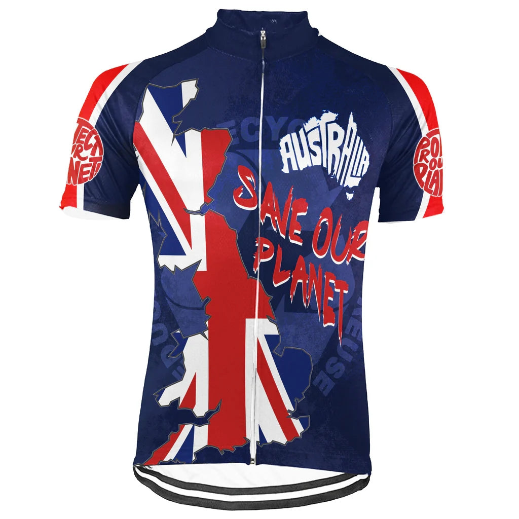 Customized Australia Environmental Protection Save The Planet Men's Cycling Jersey Short Sleeve