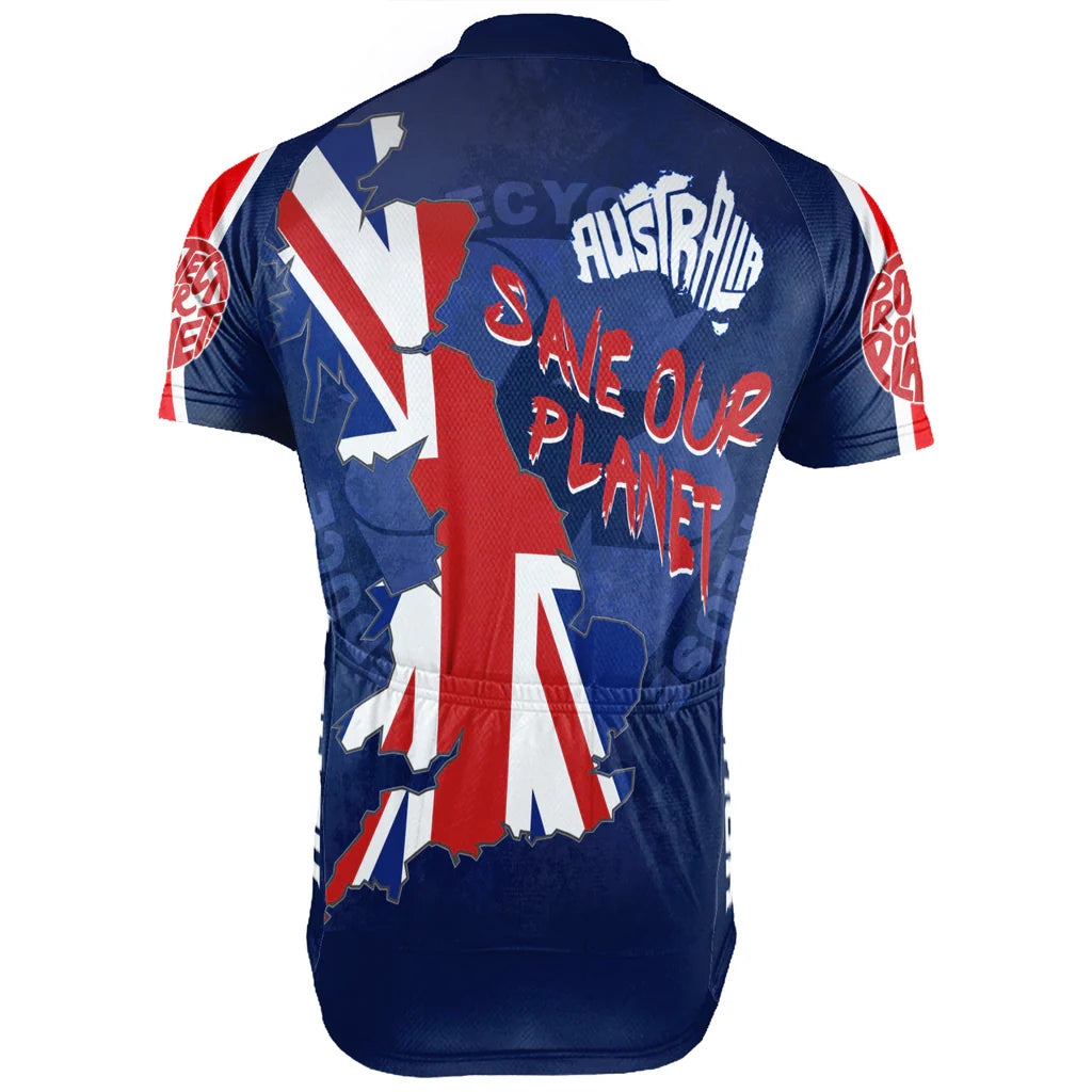 Customized Australia Environmental Protection Save The Planet Men's Cycling Jersey Short Sleeve