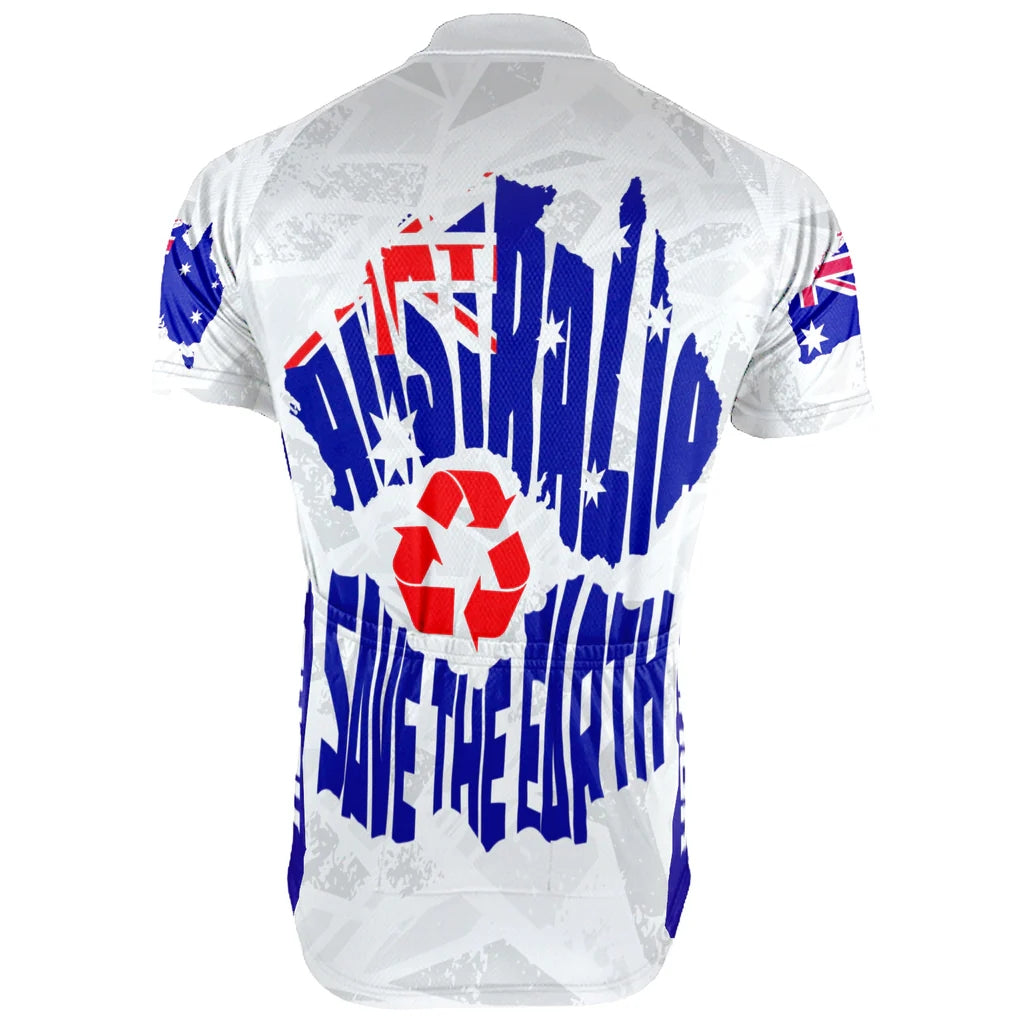 Customized Australia Environmental Protection Save The Planet Men's Cycling Jersey Short Sleeve