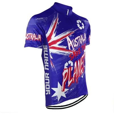 Customized Australia Environmental Protection Save The Planet Men's Cycling Jersey Short Sleeve