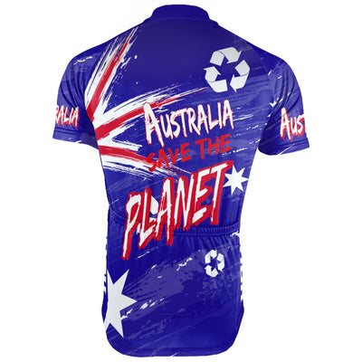 Customized Australia Environmental Protection Save The Planet Men's Cycling Jersey Short Sleeve