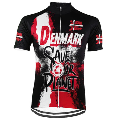 Customized Denmark Environmental Protection Save The Planet Men's Cycling Jersey Short Sleeve