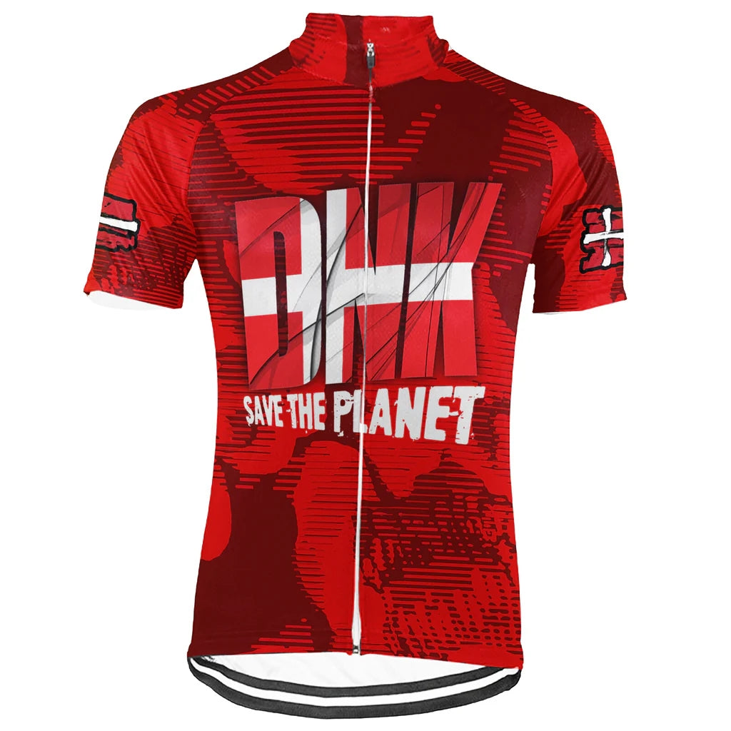Customized Denmark Environmental Protection Save The Planet Men's Cycling Jersey Short Sleeve