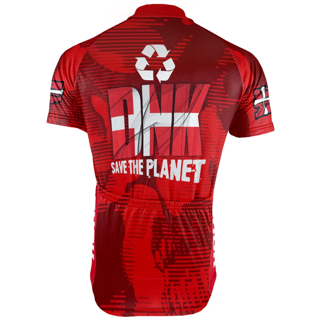 Customized Denmark Environmental Protection Save The Planet Men's Cycling Jersey Short Sleeve