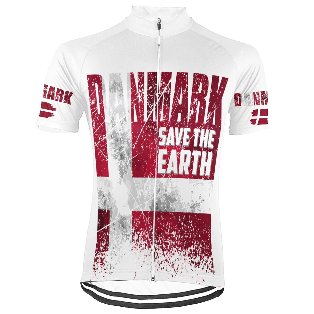 Customized Denmark Environmental Protection Save The Planet Men's Cycling Jersey Short Sleeve