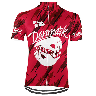 Customized Denmark Environmental Protection Save The Planet Men's Cycling Jersey Short Sleeve