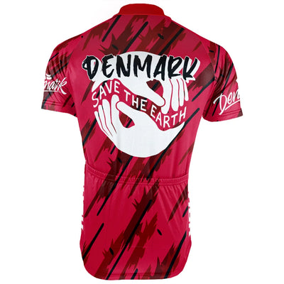 Customized Denmark Environmental Protection Save The Planet Men's Cycling Jersey Short Sleeve