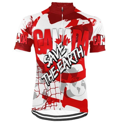 Customized Canada Environmental Protection Save The Planet Men's Cycling Jersey Short Sleeve