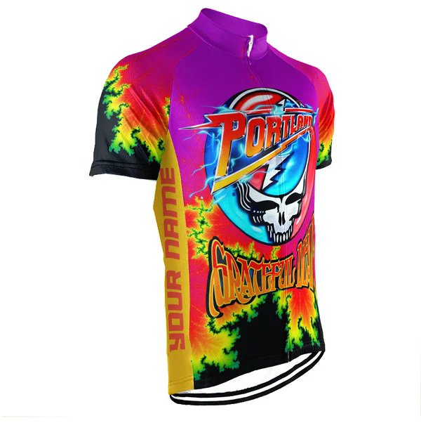 Customized Portland Grateful Dead Fan Men's Cycling Jersey Short Sleeve