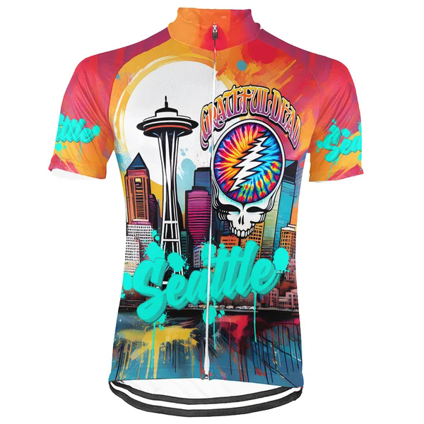 Customized Seatle Grateful Dead Fan Men's Cycling Jersey Short Sleeve