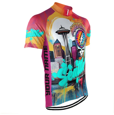 Customized Seatle Grateful Dead Fan Men's Cycling Jersey Short Sleeve