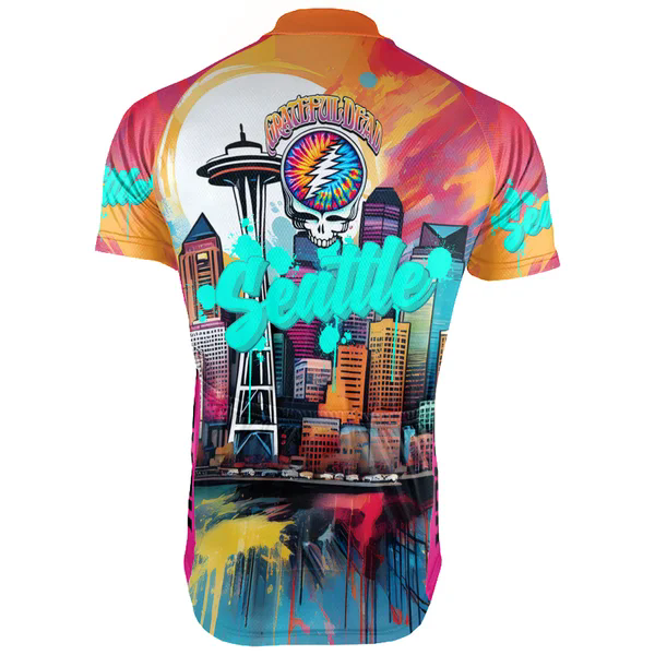 Customized Seatle Grateful Dead Fan Men's Cycling Jersey Short Sleeve