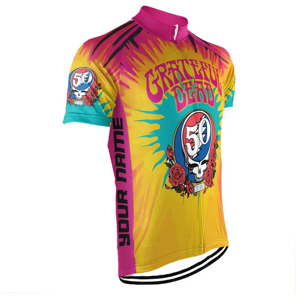 Customized Grateful Dead Skull Men's Cycling Jersey Short Sleeve
