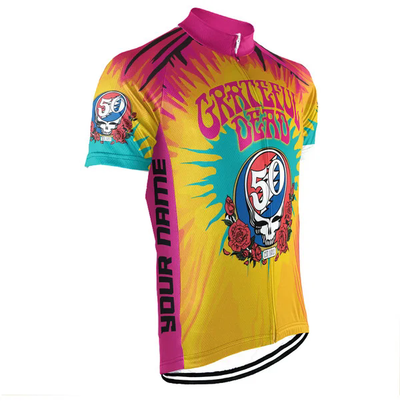 Customized Grateful Dead Skull Men's Cycling Jersey Short Sleeve