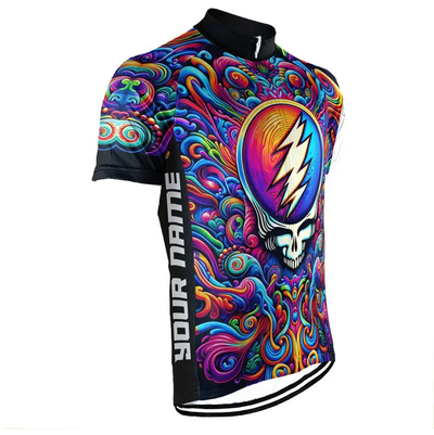 Customized Grateful Dead Skull Men's Cycling Jersey Short Sleeve