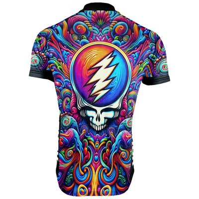 Customized Grateful Dead Skull Men's Cycling Jersey Short Sleeve
