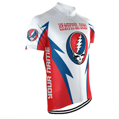 Customized Grateful Dead Skull Men's Cycling Jersey Short Sleeve