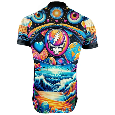 Customized Grateful Dead Skull Men's Cycling Jersey Short Sleeve