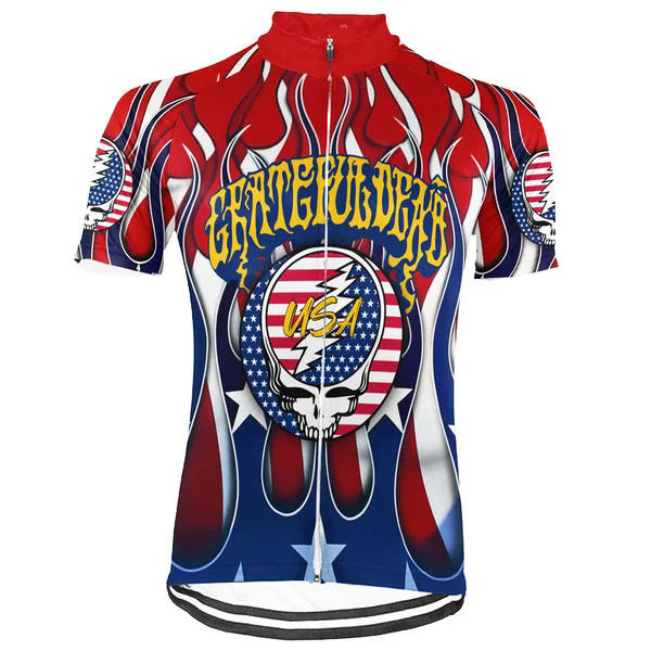 Customized USA Grateful Dead Fan Men's Cycling Jersey Short Sleeve