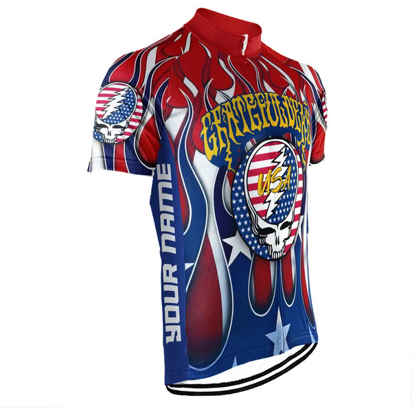 Customized USA Grateful Dead Fan Men's Cycling Jersey Short Sleeve