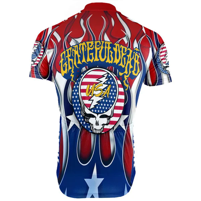Customized USA Grateful Dead Fan Men's Cycling Jersey Short Sleeve