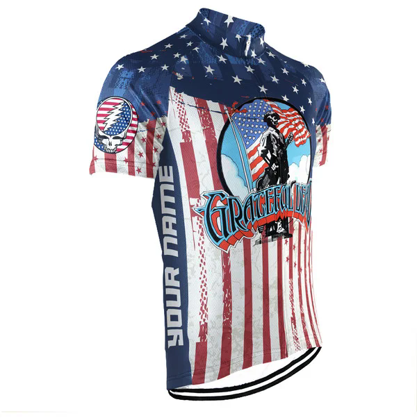 Customized USA Grateful Dead Fan Men's Cycling Jersey Short Sleeve