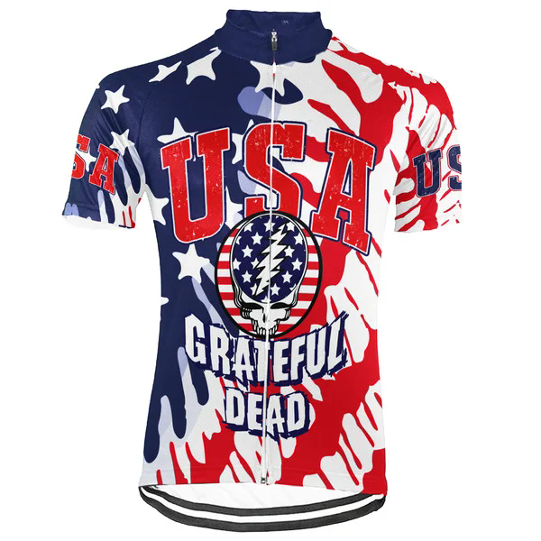 Customized USA Grateful Dead Fan Men's Cycling Jersey Short Sleeve