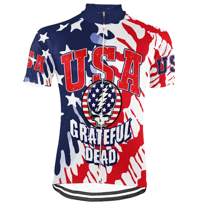 Customized USA Grateful Dead Fan Men's Cycling Jersey Short Sleeve