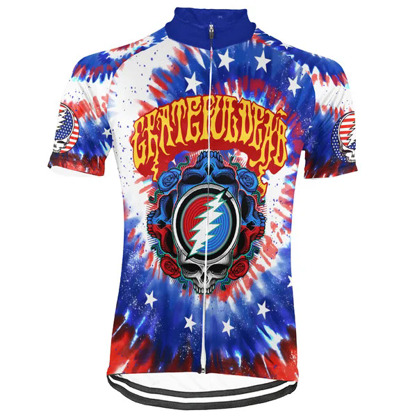 Customized USA Grateful Dead Fan Men's Cycling Jersey Short Sleeve