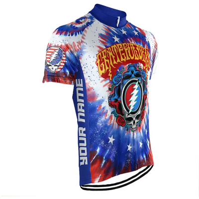 Customized USA Grateful Dead Fan Men's Cycling Jersey Short Sleeve