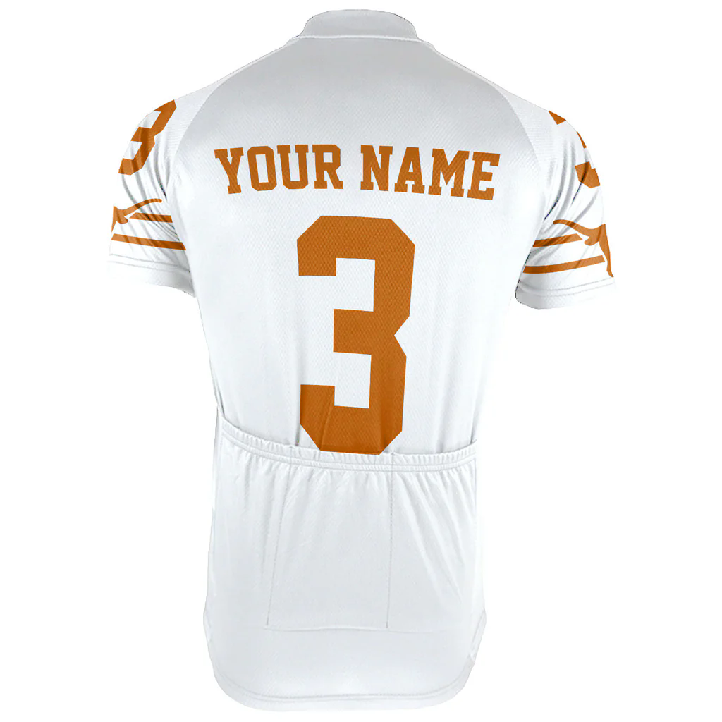 Customized Texas Longhorns Men's Cycling Jersey Short Sleeve