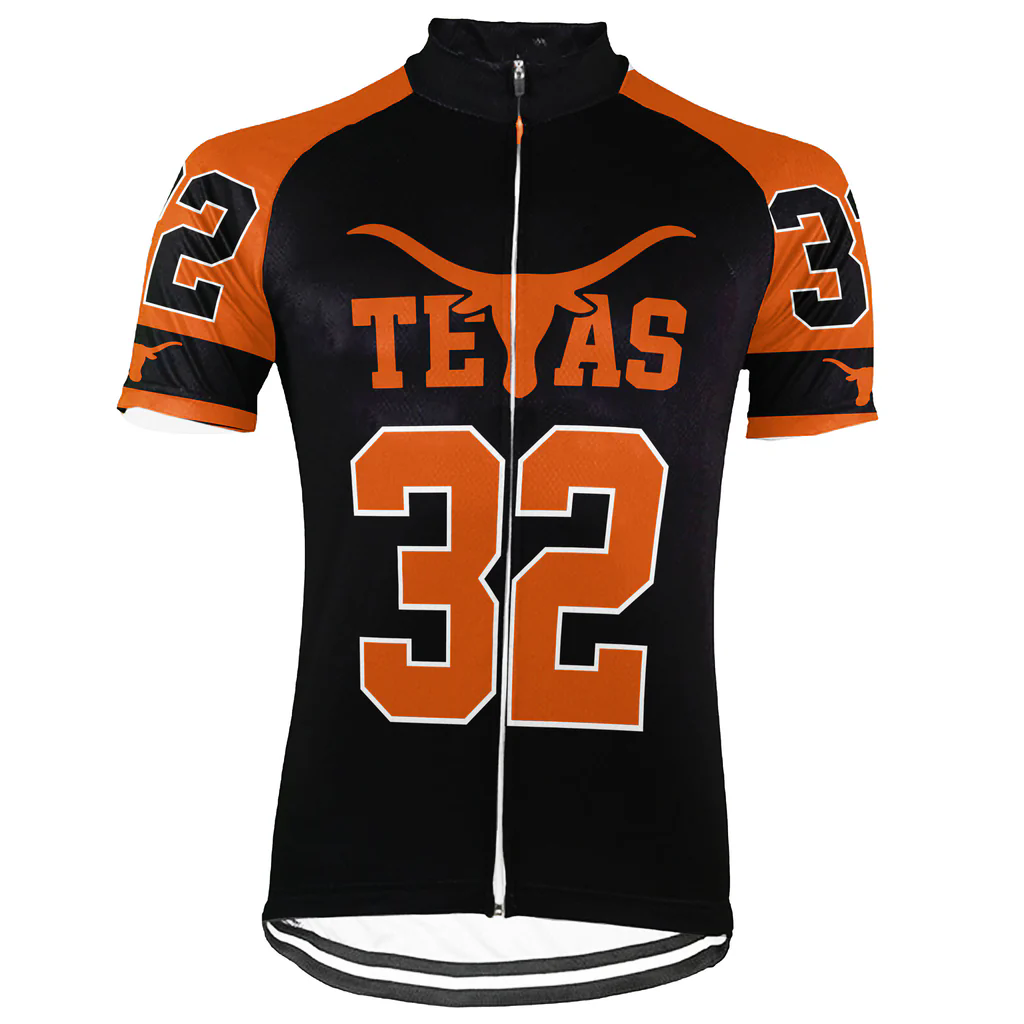 Customized Texas Longhorns Men's Cycling Jersey Short Sleeve