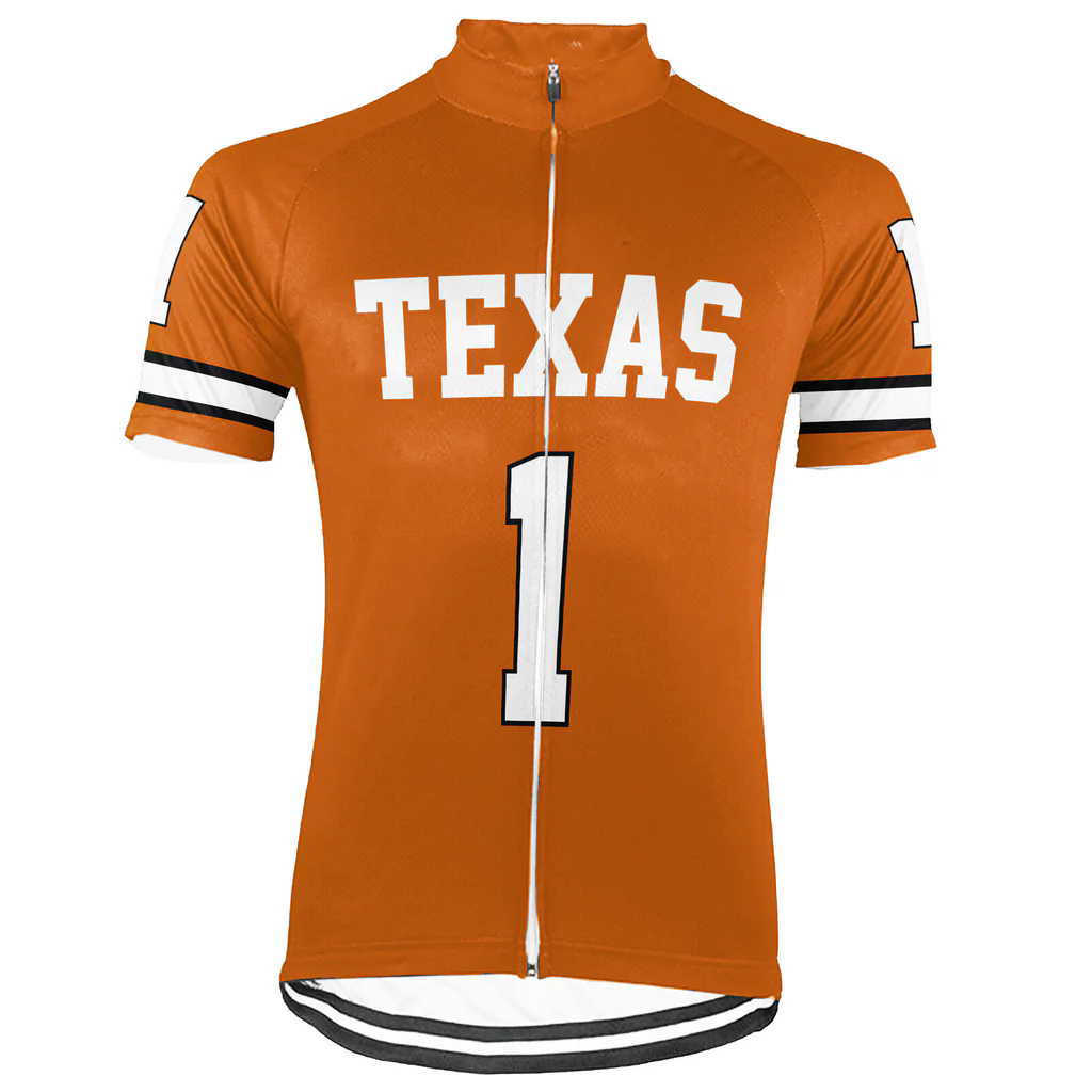 Customized Texas Longhorns Men's Cycling Jersey Short Sleeve