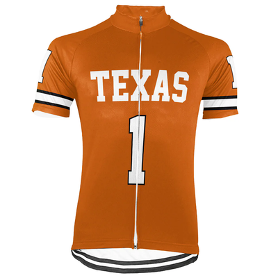 Customized Texas Longhorns Men's Cycling Jersey Short Sleeve