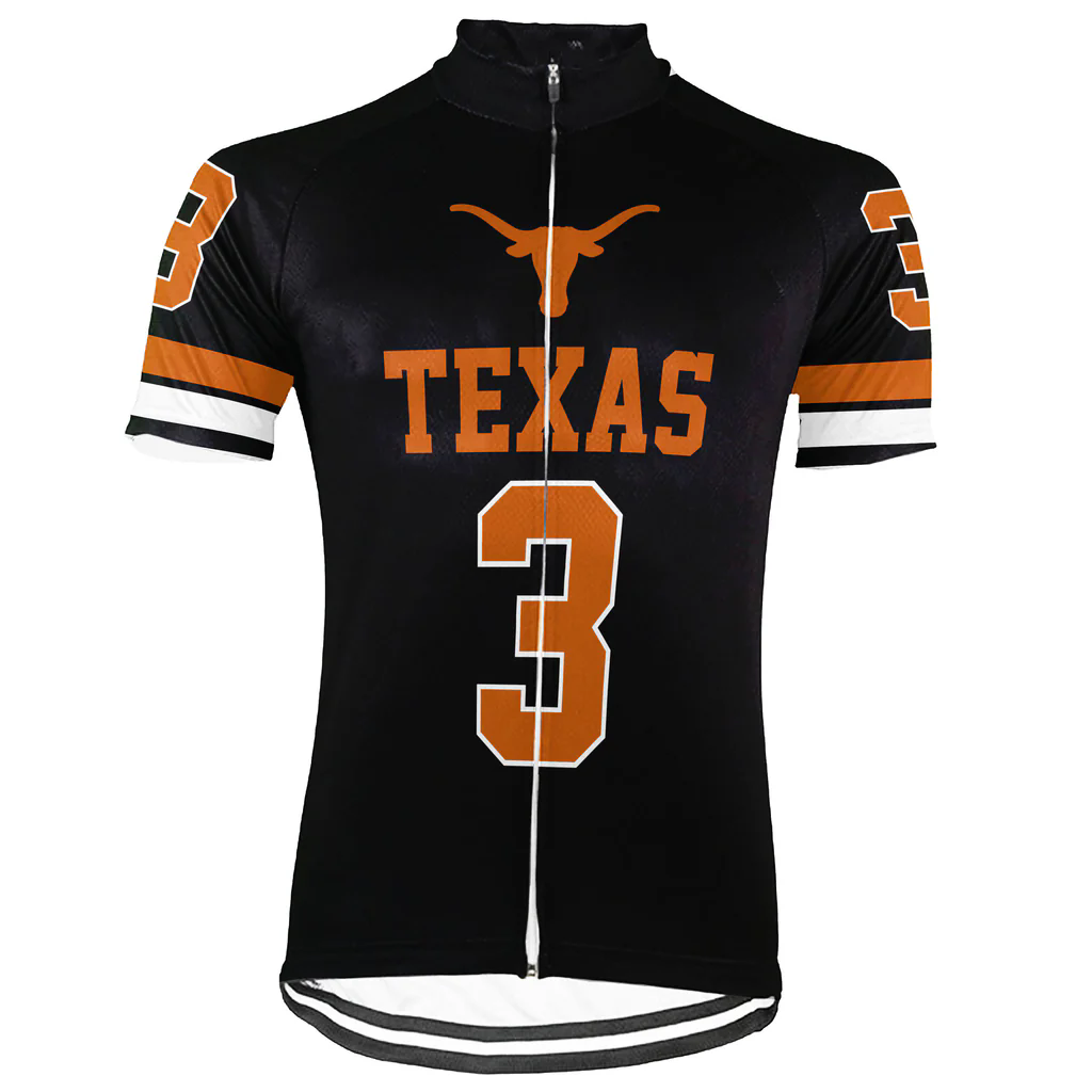 Customized Texas Longhorns Men's Cycling Jersey Short Sleeve