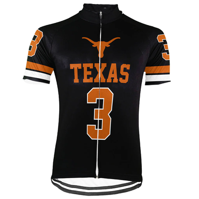 Customized Texas Longhorns Men's Cycling Jersey Short Sleeve