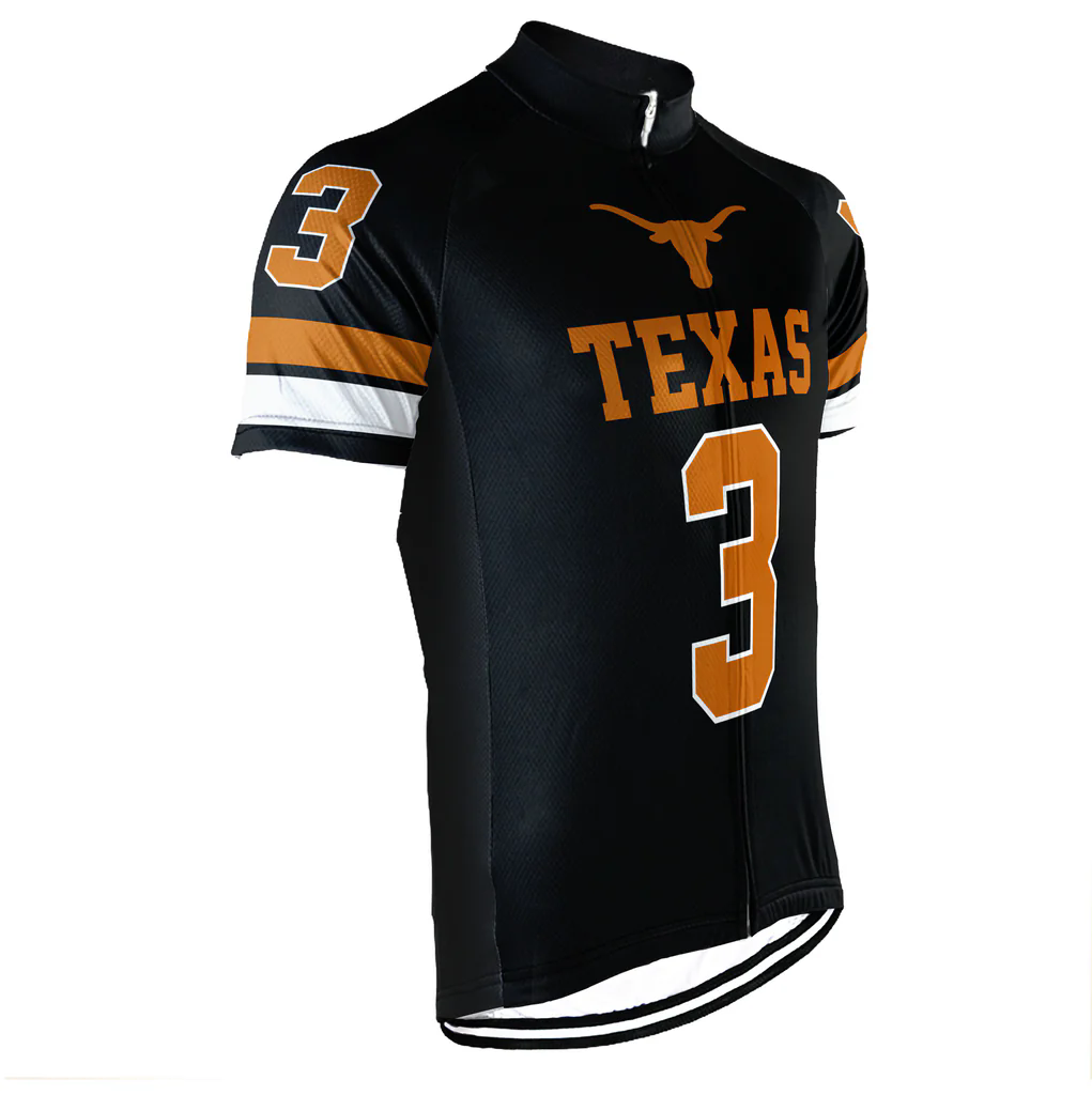 Customized Texas Longhorns Men's Cycling Jersey Short Sleeve