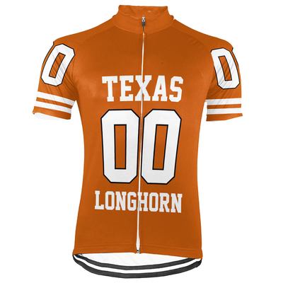 Customized Texas Longhorns Men's Cycling Jersey Short Sleeve