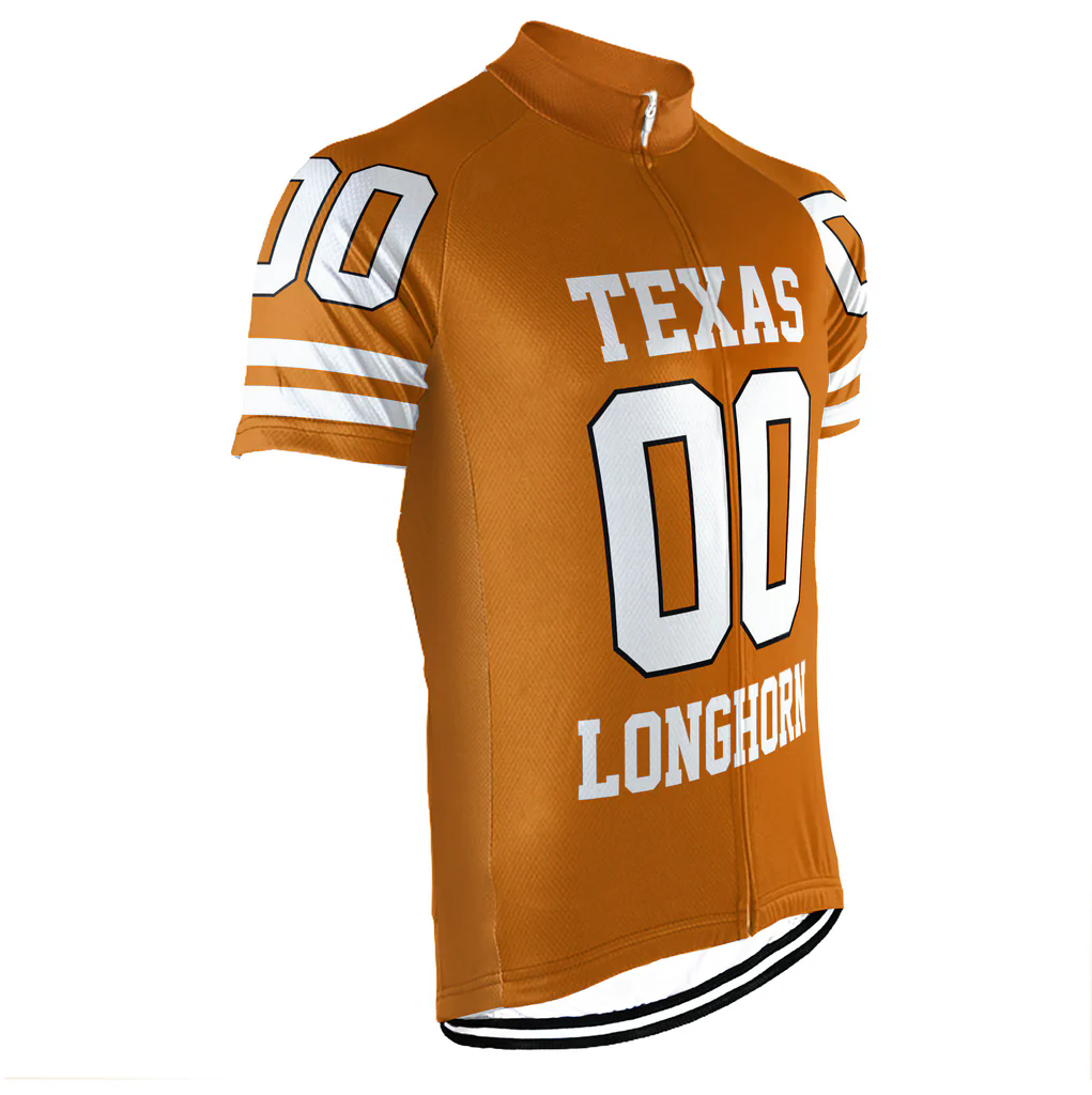 Customized Texas Longhorns Men's Cycling Jersey Short Sleeve