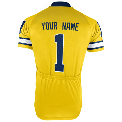 Customized Michigan Wolverines Men's Cycling Jersey Short Sleeve