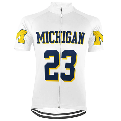 Customized Michigan Wolverines Men's Cycling Jersey Short Sleeve